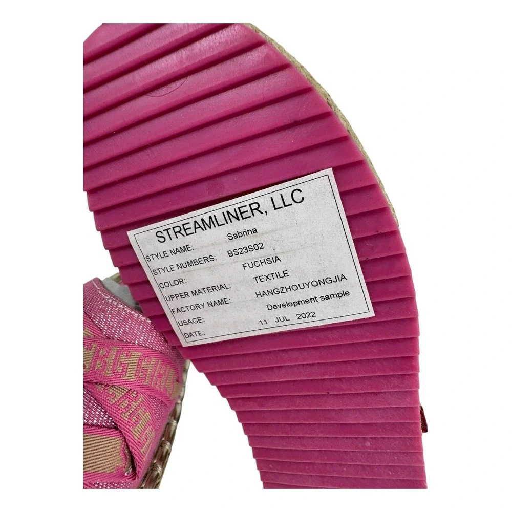 BCBG Girls pink glittery espadrille flat sandal Size 13 M